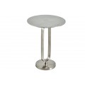 Art deco okr&uacute;hly strieborn&yacute; kovov&yacute; pr&iacute;ručn&yacute; stol&iacute;k Zendy s glamour n&aacute;dychom 60 cm
