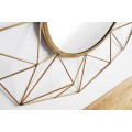 Dizajnov&eacute; okr&uacute;hle art deco zrkadlo Xoia s kovov&yacute;m r&aacute;mom s diamantov&yacute;m dizajnom v matnej zlatej farbe 80 cm
