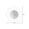 Dizajnov&eacute; okr&uacute;hle art deco zrkadlo Xoia s kovov&yacute;m r&aacute;mom s diamantov&yacute;m dizajnom v matnej zlatej farbe 80 cm