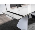 Luxusn&yacute; modern&yacute; obdĺžnikov&yacute; rozkladac&iacute; st&ocirc;l Urbano s chr&oacute;mov&yacute;mi nohami a bielou mramorovou doskou 160 - 200 - 240 cm