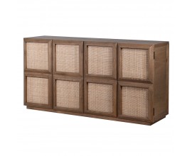 Luxusn&yacute; modern&yacute; &scaron;tvordverov&yacute; obdĺžnikov&yacute; pr&iacute;born&iacute;k Squares v hnedej farbe z dubov&eacute;ho dreva 163 cm
