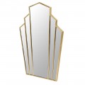 &Scaron;t&yacute;lov&eacute; art deco vej&aacute;rovit&eacute; n&aacute;stenn&eacute; zrkadlo Alio s tenk&yacute;m zlat&yacute;m r&aacute;mom s piatimi časťami s glamour n&aacute;dychom 100 cm 