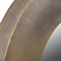 Dizajnov&eacute; vintage okr&uacute;hle n&aacute;stenn&eacute; zrkadlo Aura s mosadzn&yacute;m r&aacute;mom s patinou 90 cm