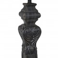 &Scaron;t&yacute;lov&aacute; vintage čierna stojaca lampa Samir s ov&aacute;lnym tienidlom a vyrez&aacute;vanou nohou 157 cm