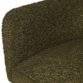 Luxusn&aacute; modern&aacute; čal&uacute;nen&aacute; jed&aacute;lensk&aacute; stolička Ola Verde s poťahom s dizajnom ovčej kožu&scaron;iny v olivovej zelenej farbe 57 cm
