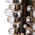 Luxusn&aacute; art deco stoln&aacute; lampa Crystal so zlatou z&aacute;kladňou zdobenou kri&scaron;t&aacute;ľov&yacute;mi detailmi a bielym tienidlom 85 cm