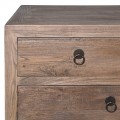 Luxusn&aacute; rustik&aacute;lna komoda Linda z mas&iacute;vneho dreva v hnedej farbe s desiatimi z&aacute;suvkami 160 cm