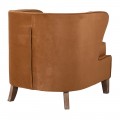 &Scaron;t&yacute;lov&eacute; retro zamatov&eacute; čal&uacute;nen&eacute; kreslo Zanda v hnedej farbe s dreven&yacute;mi nožičkami 77 cm