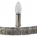 &Scaron;t&yacute;lov&yacute; z&aacute;vesn&yacute; kruhov&yacute; kovov&yacute; luster Manila v striebornej farbe s &ocirc;smimi žiarovkami 92 cm 
