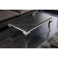Dizajnov&yacute; chromov&yacute; konferenčn&yacute; stol&iacute;k Modern Barok s mramorovou doskou 100 cm 