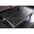 Dizajnov&yacute; chromov&yacute; konferenčn&yacute; stol&iacute;k Modern Barok s mramorovou doskou 100 cm 