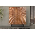 Dizajnov&aacute; barov&aacute; mas&iacute;vna dvojdverov&aacute; skrinka Viento v art deco &scaron;t&yacute;le v hnedej farbe 120 cm