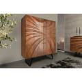 Dizajnov&aacute; barov&aacute; mas&iacute;vna dvojdverov&aacute; skrinka Viento v art deco &scaron;t&yacute;le v hnedej farbe 120 cm