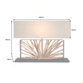 Modern&aacute; dizajnov&aacute; stoln&aacute; lampa Adduro s čiernou kovovou podstavou s natur&aacute;lnym dreven&yacute;m prvkom a b&eacute;žov&yacute;m tienidlom 60 cm