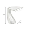 &Scaron;t&yacute;lov&yacute; art deco kovov&yacute; pr&iacute;ručn&yacute; stol&iacute;k Whale v striebornej farbe v podobe veľrybieho chvostu 60 cm 