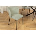 Dizajnov&aacute; retro jed&aacute;lensk&aacute; stolička Olive v jemnej pastelovej zelenej farbe s čiernymi nožičkami 75 cm 