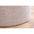 Modern&aacute; okr&uacute;hla barokov&aacute; boucl&eacute; taburetka Modern barock v &scaron;ampanskej b&eacute;žovej farbe s &uacute;ložn&yacute;m priestorom 50 cm 