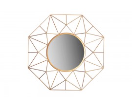 Dizajnov&eacute; glamour  n&aacute;stenn&eacute; okr&uacute;hle zrkadlo Diamond s kovov&yacute;m zlat&yacute;m r&aacute;mom v art deco &scaron;t&yacute;le
