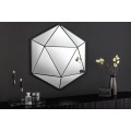 &Scaron;t&yacute;lov&eacute; art deco modern&eacute; geometrick&eacute; zrkadlo Diamont s čiernym kovov&yacute;m r&aacute;mom 62 cm