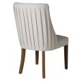 Luxusn&aacute; modern&aacute; jed&aacute;lensk&aacute; stolička Flax v svetlej kr&eacute;movej farbe s dreven&yacute;mi nožičkami 97 cm