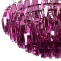 Luxusn&yacute; okr&uacute;hly glamour stropn&yacute; luster Malin vo fialovej farbe so sklenen&yacute;mi kry&scaron;t&aacute;lmi a kovovou zlatou kon&scaron;trukciou 90 cm
