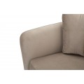 Art deco siv&eacute; čal&uacute;nen&eacute; polkruhov&eacute; zamatov&eacute; kreslo Lana s pre&scaron;&iacute;van&yacute;m vank&uacute;&scaron;om s kovov&yacute;mi zlat&yacute;mi nožičkami 88 cm 