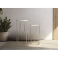 Art deco set osemuholn&iacute;kov&yacute;ch kovov&yacute;ch zlat&yacute;ch pr&iacute;ručn&yacute;ch stol&iacute;kov Lamier so sklenenou vr&uacute;bkovanou doskou 100 cm