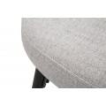 Modern&aacute; barov&aacute; stolička Magnus so svetlosiv&yacute;m čal&uacute;nen&iacute;m z l&aacute;tky s ergonomick&yacute;m operadlom na čiernych kovov&yacute;ch noh&aacute;ch 108 cm