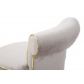 Dizajnov&aacute; art deco siv&aacute; barov&aacute; stolička Vivienne s čiernymi nožičkami so zahnutou opierkou so zlat&yacute;mi detailmi 96 cm