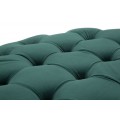Dizajnov&aacute; art deco okr&uacute;hla taburetka Smeraldina so zlatou kovovou podstavou a smaragdovo zelen&yacute;m poťahom 49 cm