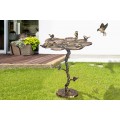 Dizajnov&yacute; vintage asymetrick&yacute; pr&iacute;ručn&yacute; stol&iacute;k Avian v starožitnej medenej farbe s dizajnom listov a vt&aacute;kov 62 cm