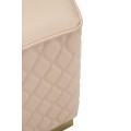 Art deco čal&uacute;nen&aacute; p&auml;ťuholn&iacute;kov&aacute; ružov&aacute; kožen&aacute; taburetka Glamia Tapis&eacute; s koso&scaron;tvorcov&yacute;m vzorom a zlat&yacute;m detailom 38 cm