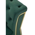 Glamour zelen&aacute; dvojmiestna sedačka Velaria so zamatov&yacute;m čal&uacute;nen&iacute;m s pre&scaron;&iacute;van&iacute;m chesterfield na operadle a zlat&yacute;mi detailmi 162cm