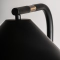 Art deco stoln&aacute; čierna matn&aacute; lampa Zar s kovov&yacute;m nastaviteľn&yacute;m tienidlom s čiernou mramorovou podstavou s bielymi žilkami 55 cm