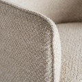 Luxusn&eacute; art deco b&eacute;žov&eacute; čal&uacute;nen&eacute; pre&scaron;&iacute;van&eacute; kreslo Ria s &uacute;zkou kon&scaron;trukciou a textiln&yacute;m poťahom so zlat&yacute;m kovov&yacute;m detailom 86 cm