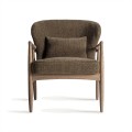 Luxusn&eacute; retro čal&uacute;nen&eacute; kaki zelen&eacute; kreslo Ulinop s dreven&yacute;mi hned&yacute;mi nožičkami a opierkami na ruky 83 cm