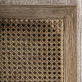 Luxusn&eacute; art deco čal&uacute;nen&eacute; kreslo Aster s b&eacute;žov&yacute;m poťahom a hnedou mas&iacute;vnou kon&scaron;trukciou s viedensk&yacute;m v&yacute;pletom 84 cm