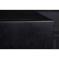 Dizajnov&yacute; art deco obdĺžnikov&yacute; &scaron;tvordverov&yacute; čierny TV stol&iacute;k Marlon so zlat&yacute;mi vyrez&aacute;van&yacute;mi detailmi 177 cm