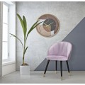 &Scaron;t&yacute;lov&aacute; art deco fialov&aacute; zamatov&aacute; jed&aacute;lensk&aacute; stolička Elveria s čiernymi nožičkami a zlat&yacute;m detailom 80 cm