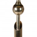 Art deco vysok&aacute; kovov&aacute; zlat&aacute; stojaca lampa Kelly s valcov&yacute;m textiln&yacute;m tienidlom v čiernej farbe a atypickou nohou 164 cm