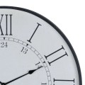 Vintage okr&uacute;hle n&aacute;stenn&eacute; hodiny Union Station s čiernym r&aacute;mom a r&iacute;mskymi č&iacute;slami s jemnou patinou 80 cm