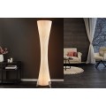 Modern&aacute; biela okr&uacute;hla vysok&aacute; lampa Helix so zatočen&iacute;m a striebornou kovovou podstavou 180 cm