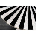 Art deco okr&uacute;hly pr&iacute;ručn&yacute; stol&iacute;k Hypnotique s čiernobielym vykladan&iacute;m s intarziou a zlatou kovovou tyčou 55 cm