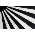 Art deco okr&uacute;hly pr&iacute;ručn&yacute; stol&iacute;k Hypnotique s čiernobielym vykladan&iacute;m s intarziou a zlatou kovovou tyčou 55 cm