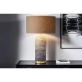Art deco stoln&aacute; lampa Draconia s valcovou nohou z morskej tr&aacute;vy v ombr&eacute; t&oacute;noch a hned&yacute;m tienidlom 61 cm