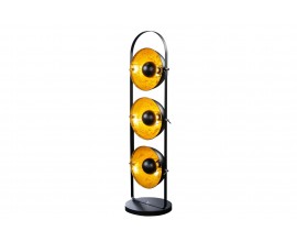 Modern&aacute; dizajnov&aacute; stojaca lampa Studio čierno-zlat&aacute; 130cm