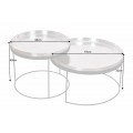 Art-deco set okr&uacute;hlych konferenčn&yacute;ch stol&iacute;kov Elements zlat&aacute; 57cm