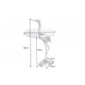 Dizajnov&yacute; okr&uacute;hly pr&iacute;ručn&yacute; stol&iacute;k Ardea so skulptur&aacute;lnou podstavou v tvare volavky v striebornej farbe 88 cm