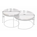 Art-deco set okr&uacute;hlych konferenčn&yacute;ch stol&iacute;kov Elements strieborn&aacute; 57cm