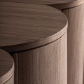 Luxusn&yacute; modern&yacute; &scaron;esťdverov&yacute; pr&iacute;born&iacute;k Loris s asymetrick&yacute;m dizajnom s polkruhov&yacute;mi v&yacute;bežkami v orechovej hnedej farbe 242 cm